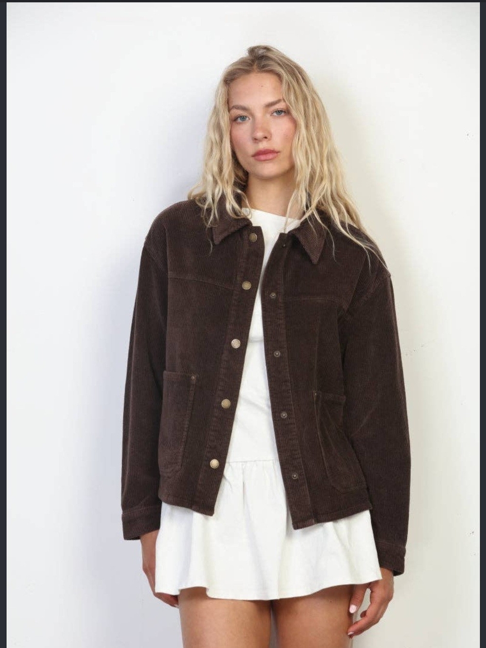 Universal Thread Dark Brown Corduroy Button Jacket Size Medium NWT